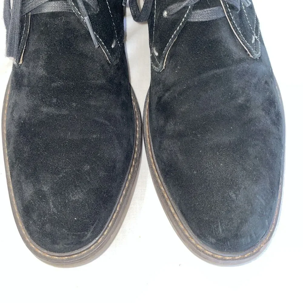 Vionic Chukka Boots Mens Size 13 M Black Suede Leather Lace Up Block Heels EUC